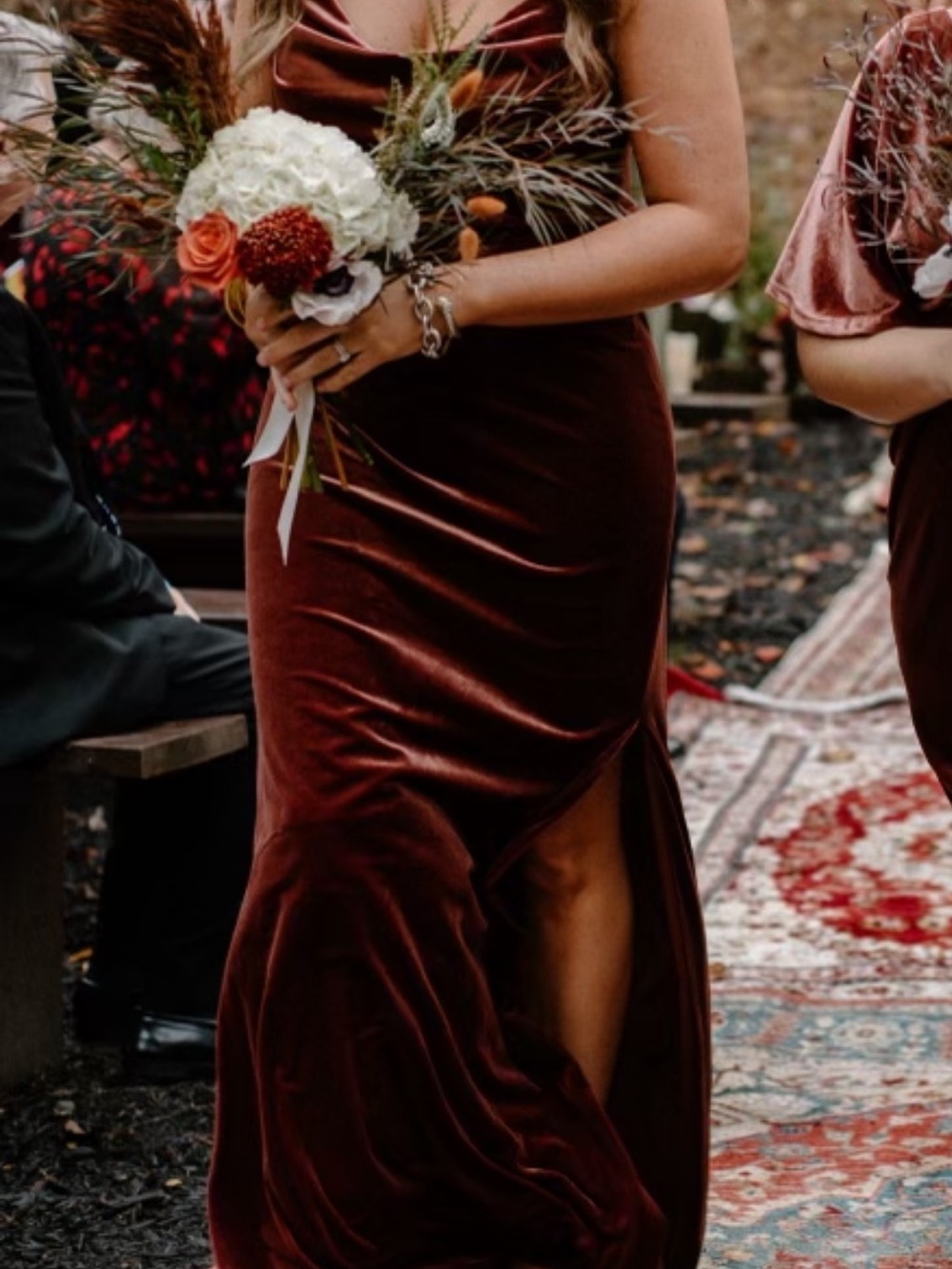 Revelry Rory Velvet Romantic Rose Bridesmaid Dress